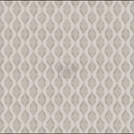 Téléchargez les photos : Illustration numérique d'un motif géométrique blanc symétrique sur fond clair. Design moderne. Rendu 3d - en image libre de droit