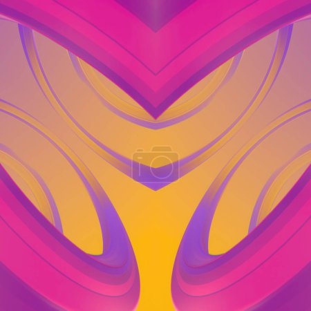 Photo for Bright and colorful design with predominant shades of pink and yellow. A composition of alternating swirling, curving lines. 3d rendering digital illustration - Royalty Free Image