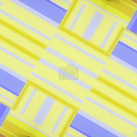 Photo for Close-up of abstract symmetrical pattern with flipping lids. Lavender and yellow modern color scheme. Abstract Illusionism. 3d rendering digital illustration - Royalty Free Image