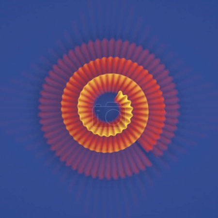 Téléchargez les photos : Composition abstraite en spirale colorée avec des éléments dégradés tendance. Contexte moderne. Illustration numérique de rendu 3D - en image libre de droit
