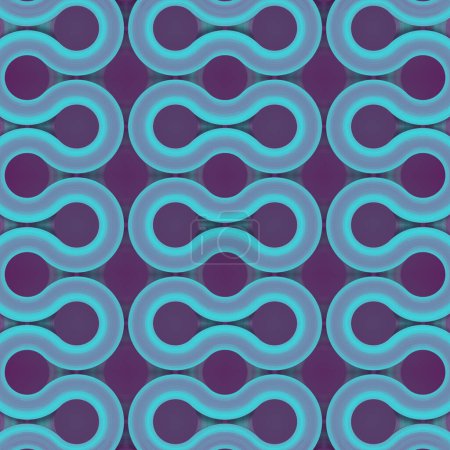 Téléchargez les photos : Gros plan du motif bleu avec texture sur fond violet. Style moderne. Conception abstraite de couverture. Illustration numérique de rendu 3D - en image libre de droit
