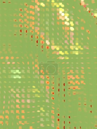 Photo for Abstract wave digital illustration of a pattern of geometric shapes on a light green background. Creative concept design. 3d rendering - Royalty Free Image