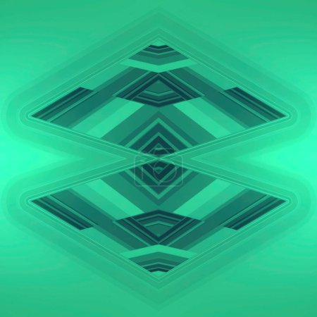 Photo for 3d rendering abstract pattern. Digital art illustration. Green tones modern gradient shading. Creative design background - Royalty Free Image