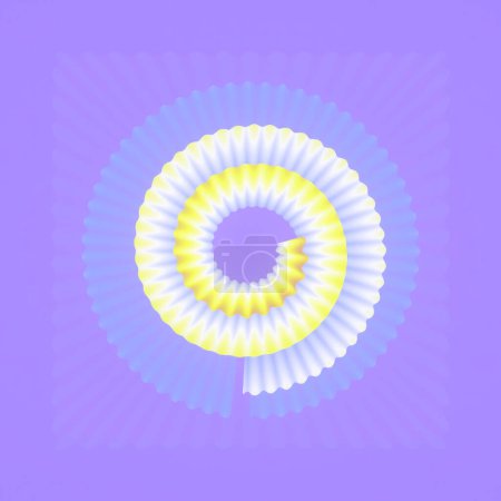 Foto de Elementos espirales coloridos en un gradiente de neón de moda. Fondo geométrico abstracto del arte. 3d representación ilustración digital - Imagen libre de derechos