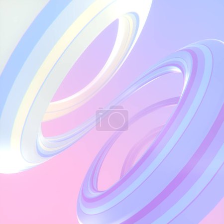 Photo for Abstract background with neon colored curved spiral structure, similar to a tunnel. Futuristic fantasy concept. 3d rendering digital illustration background - Royalty Free Image