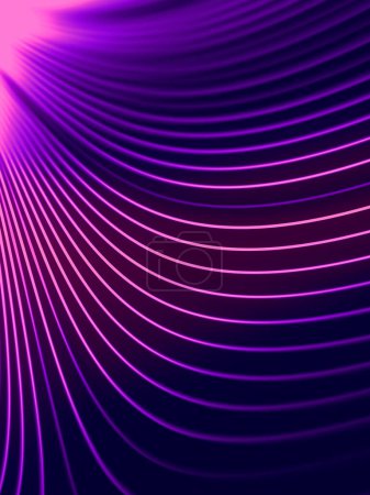 Foto de Ilustración digital abstracta púrpura y rosa de una serie de líneas y formas que crean un patrón dinámico y visualmente atractivo. renderizado 3d - Imagen libre de derechos