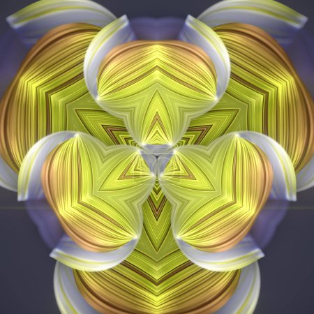 Foto de Patrón caleidoscópico abstracto de formas geométricas de colores. Estilo minimalista y moderno. 3d representación ilustración digital - Imagen libre de derechos