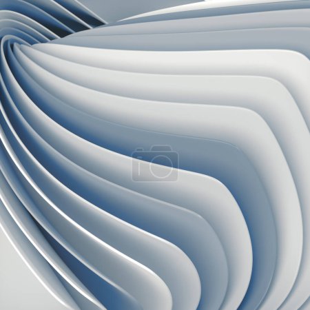 Foto de Primer plano de una pila de papeles blancos y azules. Estilo minimalista. 3d renderizado fondo ilustración digital - Imagen libre de derechos
