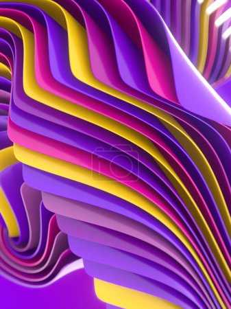 Foto de Un patrón vibrante y llamativo de una pila de papel multicolor que se asemeja a una obra de arte. 3d representación ilustración digital - Imagen libre de derechos