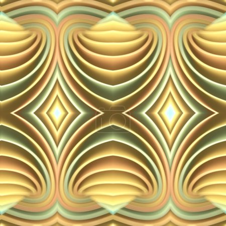 Foto de Un patrón geométrico abstracto crea una sensación de profundidad y complejidad. La paleta de colores consta de tonos cálidos. Composición armoniosa y equilibrada. 3d representación ilustración digital - Imagen libre de derechos