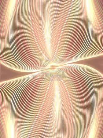 Foto de Primer plano de un patrón de onda de líneas curvas multicolores brillantes. Estilo abstracto. Fondo concepto moderno. 3d representación ilustración digital - Imagen libre de derechos