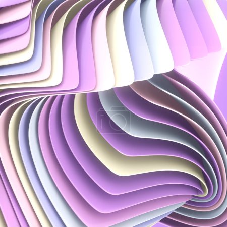 Foto de Superficie en capas curvadas abstractas que crea una sensación de profundidad y complejidad. Composición dinámica. 3d representación ilustración digital - Imagen libre de derechos