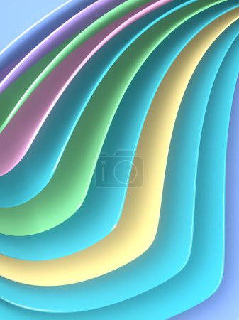 Foto de Una ilustración digital brillante y colorida de un patrón de onda con muchas capas coloridas. Un estilo moderno y visualmente atractivo. renderizado 3d - Imagen libre de derechos