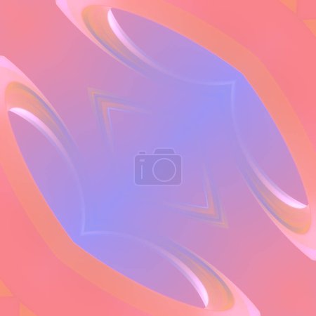 Photo for Bright and colorful design consisting of pink and blue tones. An abstract composition of geometric shapes and spirals. Modern and artistic style with emphasis on color and form. 3d rendering - Royalty Free Image