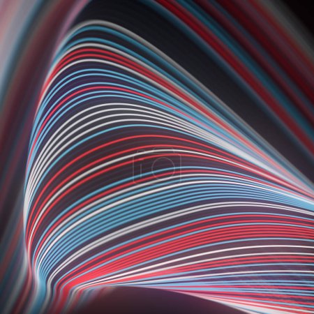Foto de Fondo colorido con patrón de onda. Composición dinámica y artística. 3d representación ilustración digital - Imagen libre de derechos