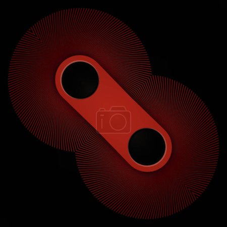 Foto de 3d representación de ilustración digital de un objeto rojo sobre un fondo negro. Estilo moderno y elegante - Imagen libre de derechos