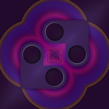 Photo for Abstract geometric 3d rendering digital illustration in purple and pink color scheme. Abstract creative design background - Royalty Free Image