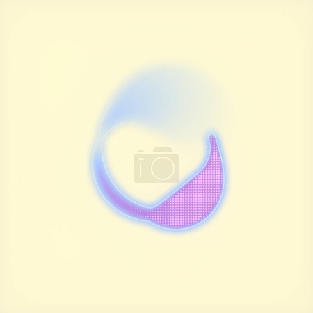 Photo for 3d rendering digital illustration of a curved and colorful figure resembling a rainbow or a wave. Purple color with shades of blue and pink. Visually appealing composition - Royalty Free Image