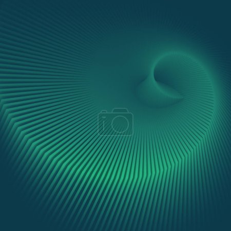 Photo for Bright green pattern of wavy lines. Composition creates a sense of depth and texture. 3d rendering digital illustration - Royalty Free Image
