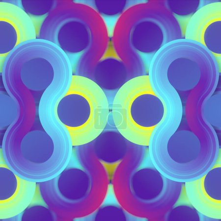 Foto de Diseño abstracto colorido usando una combinación de colores azul, púrpura y amarillo. Composición dinámica. Estilo contemporáneo y artístico. 3d representación ilustración digital - Imagen libre de derechos