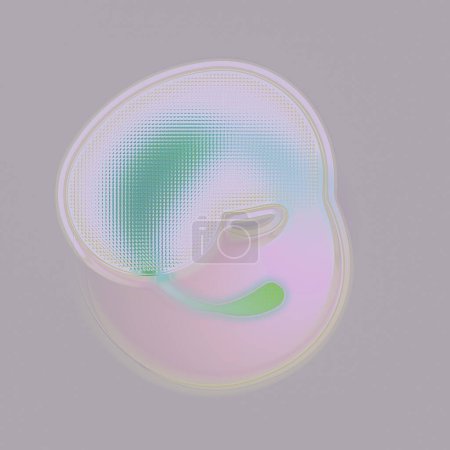 Foto de Representación 3D ilustración digital de una forma orgánica abstracta utilizando colores púrpura y verde - Imagen libre de derechos