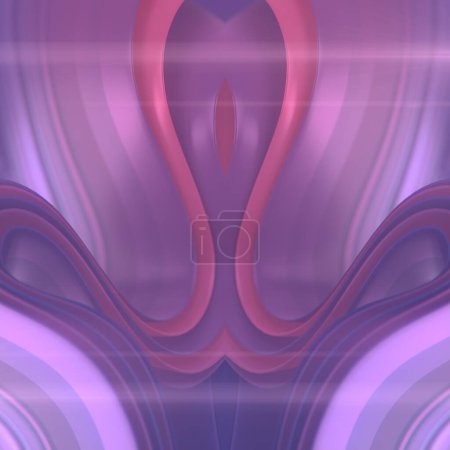 Photo for Psychedelic symmetrical pattern with trendy colored wave gradient. Abstract background. 3d rendering digital illustration - Royalty Free Image