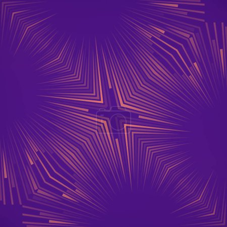 Foto de Fondo púrpura con un patrón de líneas amarillas y naranjas. Diseño visualmente interesante y dinámico. Composición ligera y atractiva. 3d representación ilustración digital - Imagen libre de derechos