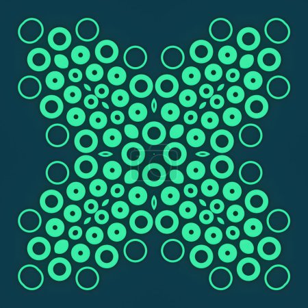 Téléchargez les photos : Composition abstraite d'un motif de cercles verts. Illustration numérique de rendu 3D - en image libre de droit