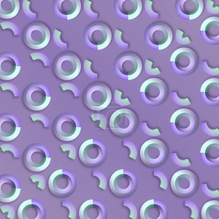 Téléchargez les photos : Fond violet avec un motif de cercles visuellement intéressant et dynamique. Une composition attrayante et accrocheuse. Illustration numérique de rendu 3D - en image libre de droit