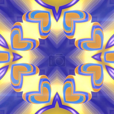 Foto de Patrón volador caleidoscópico colorido abstracto de rayas de tela coloridas. 3d renderizado fondo ilustración digital - Imagen libre de derechos