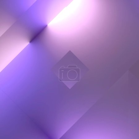 Foto de Ilustración digital en estilo abstracto geométrico. Las fuentes de luz de neón crean una sensación de profundidad y perspectiva. renderizado 3d - Imagen libre de derechos
