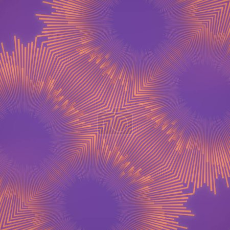 Téléchargez les photos : Illustration numérique de rendu 3d de motif orange abstrait coloré sur fond violet. Modèle dynamique et visuellement attrayant - en image libre de droit