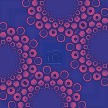 Téléchargez les photos : Design lumineux et coloré composé de cercles violets et roses. Illustration numérique de rendu 3D - en image libre de droit
