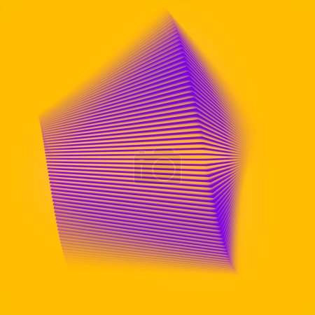 Foto de Ilustración digital abstracta colorida que combina tonos amarillos, púrpura y azul. Estilo moderno y artístico. renderizado 3d - Imagen libre de derechos