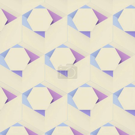 Foto de Impresionante representación 3D ilustración digital de formas geométricas simples en colores de neón - Imagen libre de derechos