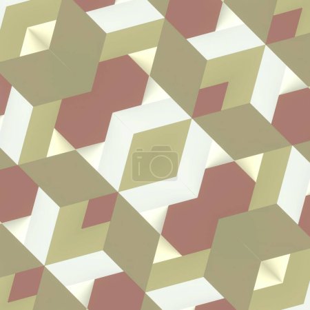 Téléchargez les photos : Fond kaléidoscopique symétrique de formes géométriques simples. Illusion optique abstraite. Illustration numérique de rendu 3D - en image libre de droit