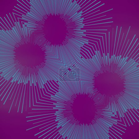 Téléchargez les photos : Fond violet avec grand motif à rayures circulaires. Un effet visuellement frappant. Illustration numérique de rendu 3D - en image libre de droit