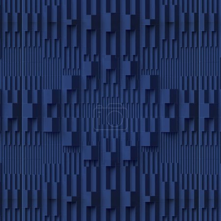 Foto de 3d representación de ilustración digital de intrincadas formas geométricas en azul. Fondo abstracto de diseño creativo - Imagen libre de derechos