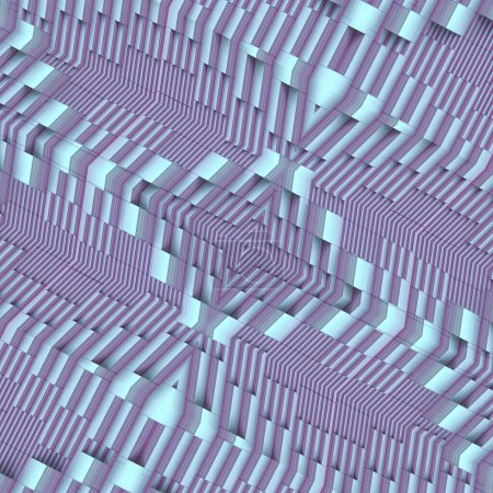 Foto de Patrones geométricos fascinantes en tonos pastel de púrpura donde intrincadas formas y líneas se entrelazan. Fondo futurista. 3d representación ilustración digital - Imagen libre de derechos
