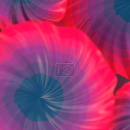 Foto de Luminoso patrón de capullos florecientes multicolores con degradado de moda. Concepto creativo. Diseño abstracto de arte moderno. 3d representación ilustración digital - Imagen libre de derechos