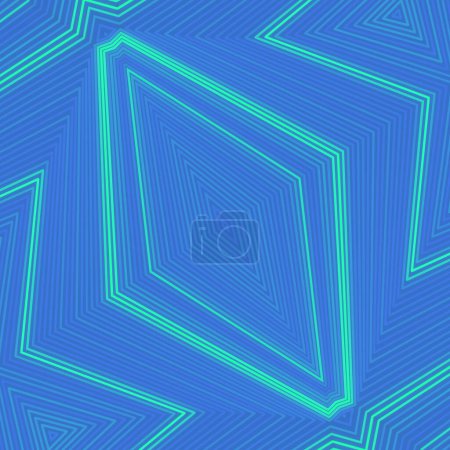 Photo for Burning light green neon stripes on blue background. 3d rendering digital illustration with abstract geometric design. Modern style - Royalty Free Image