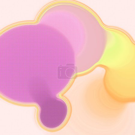 Foto de Ilustración digital abstracta brillante del patrón de figura orgánica con tono amarillo rosado sobre fondo claro. renderizado 3d - Imagen libre de derechos
