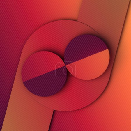Téléchargez les photos : Illustration abstraite moderne dans une palette de couleurs rouge-orange vif avec un motif simple de formes géométriques créant un effet visuel dynamique et fluide. Fond numérique. Rendu 3d - en image libre de droit