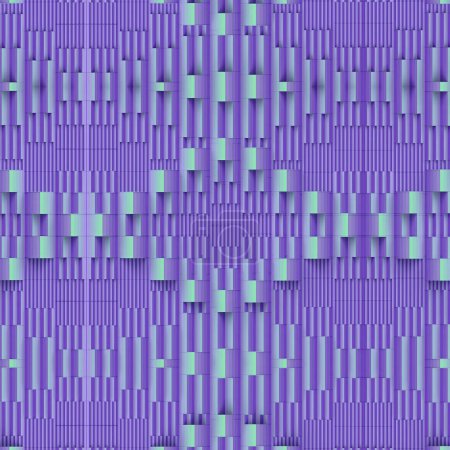 Téléchargez les photos : Illustration numérique abstraite en 3D de rectangles de différentes nuances de violet. Un effet dynamique et visuellement attrayant. Contexte futuriste - en image libre de droit