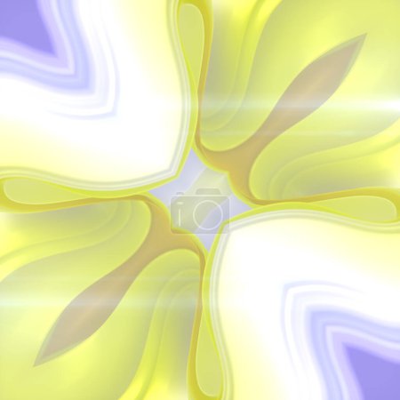 Foto de Abstracto patrón volador simétrico colorido de rayas de tela de colores sobre fondo púrpura. 3d representación ilustración digital - Imagen libre de derechos