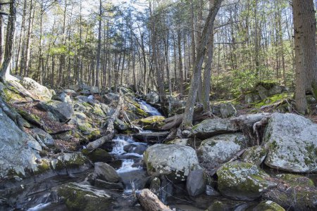 Téléchargez les photos : Buttermilk Falls et Hancock Brook à Plymouth Connecticut par une journée ensoleillée d'hiver. - en image libre de droit