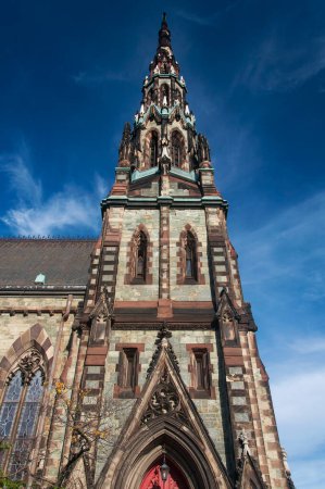 Die gotische Architektur der mount vernon place methodistischen Kirche in der Stadt Baltimore maryland. 
