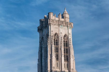 A tower on the Emmanuel church in Mount Vernon area of Baltimore Maryland. 