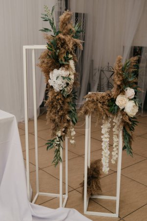 Wedding decoration in a restaurant at a banquet