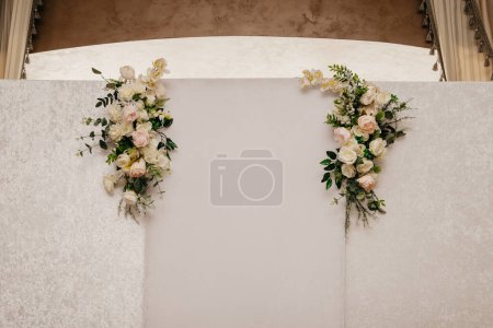 Zone photo pour la cérémonie de mariage